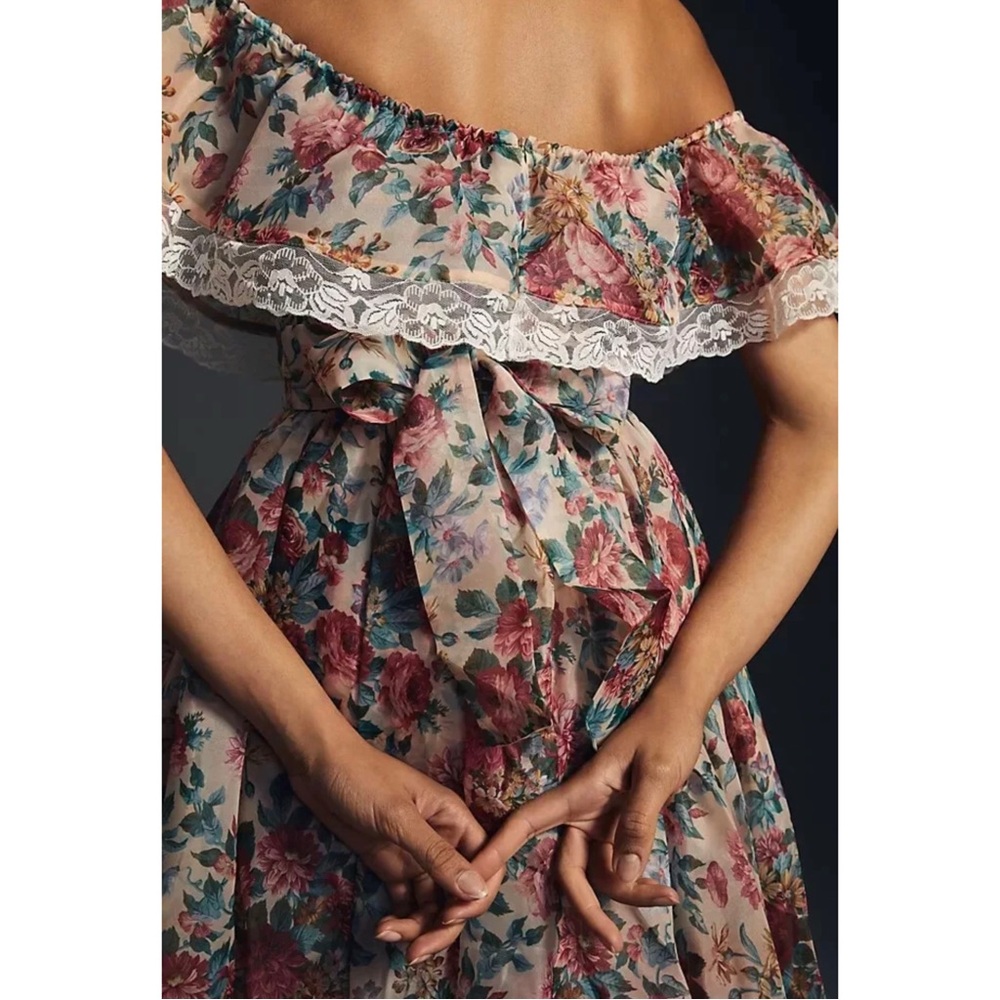 NEW Selkie Nightcap Romance Novel Floral Off-Shoulder Dress - Picture 6 of 16